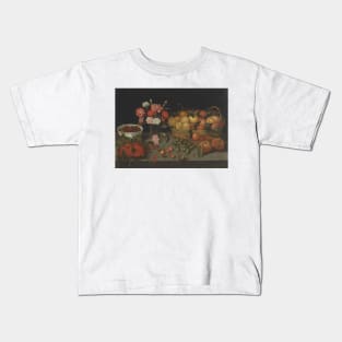 Apricots in a Woven Basket by Peter Binoit Kids T-Shirt